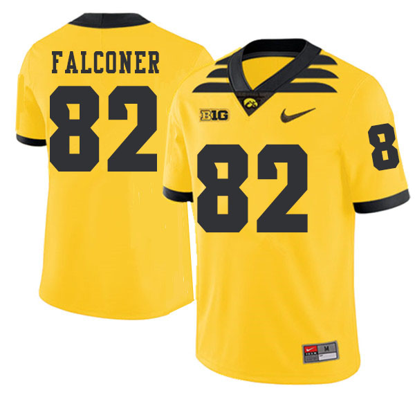 2019 Men #82 Adrian Falconer Iowa Hawkeyes College Football Alternate Jerseys Sale-Gold - Click Image to Close